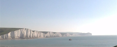 Seven Sisters cliffs and the sea.