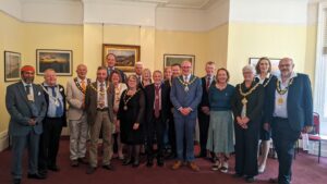 Seaford Mayor with other local mayors at the The Mayor at the reception with the Lord-Lieutenant