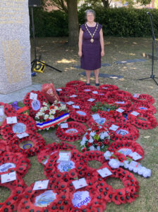 The Mayor of Seaford attending the 82nd Dieppe Raid Remembrance Service in Newhaven.