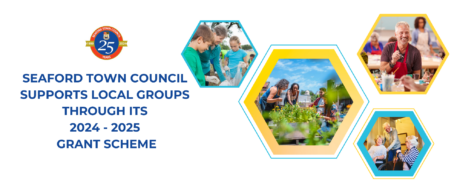 Seaford Town Council Supports Local Groups through its 2024-2025 Grant Scheme, with images of local community groups