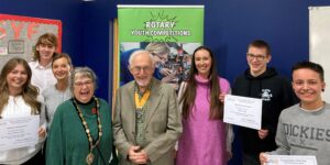 Young Citizen of the Year Philip Moorey Award. In the photo, from left to right:
Ruby Gentry-Clark, nominee
Frank Tuite, runner-up
Samantha (Sam) Alvarez, Head of Seaford Head School Sixth Form
Cllr Sally Markwell
Keith Blackburn, Vice-President Seaford Rotary
Catherine Wilkinson, Head of Year 12 and Year 13 Seaford Head School Sixth Form
Ethan Attrell, nominee
Sevyn Vitelli, runner-up.
